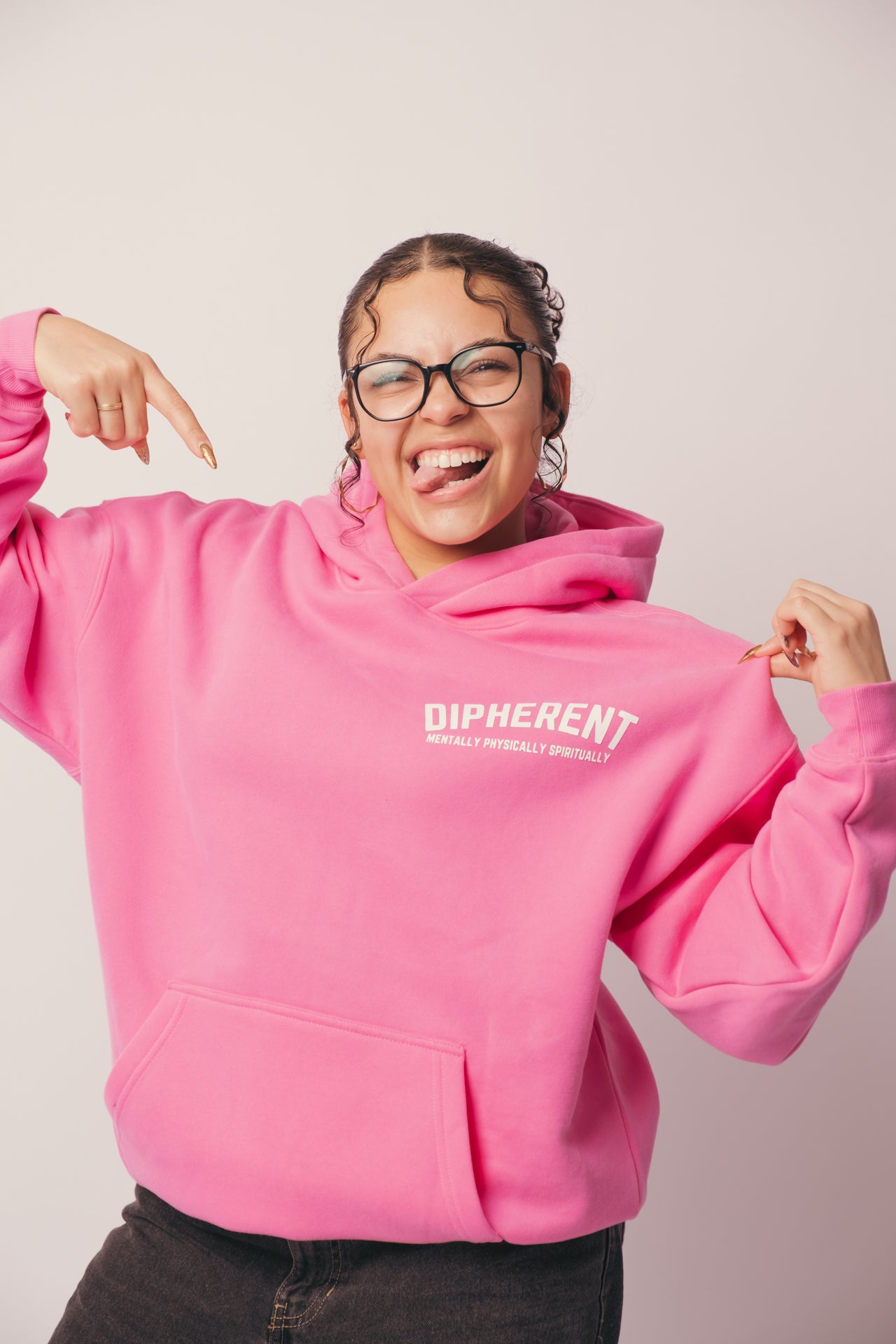 DIPHERENT "Big Cozy" Hoodie - Rose Pink
